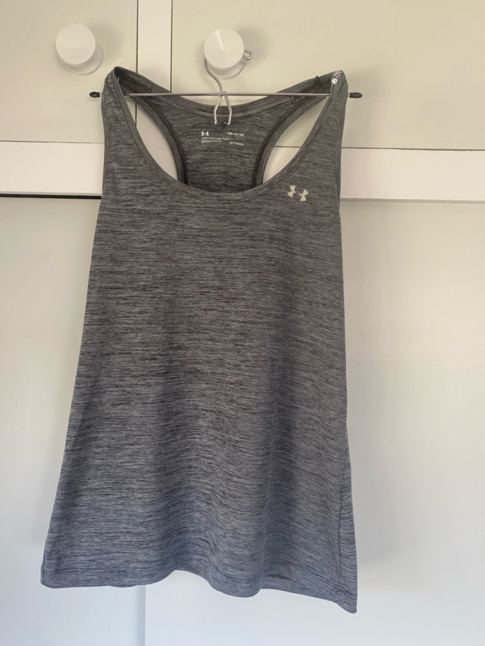 Under Armour Women's Grey Heather Racerback Tank Top Loose Fit